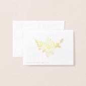 Rose Floral Gold Foil Table Place Carte d'escorte (Derrière avec enveloppe)