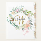 Rose Floral Gold Script Monogram 2023 Planner (Dos)