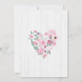 Rose Floral Heart Bois Invitations de fête d'anniv (Dos)