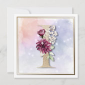 Rose Floral I 40e Anniversaire Fête Invitation (Dos)