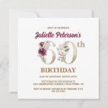 Rose Floral J 60th Birthday Party Invitation<br><div class="desc">Organisez la célébration parfaite du 60e anniversaire avec cet élégant monogramme rose floral J design présenté à l’envers pour les noms des filles d’anniversaire en commençant par la lettre J. Des chiffres floraux élégants sont utilisés dans l’invitation à accentuer l’âge de fête.</div>