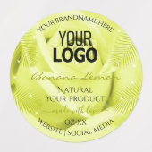 Rose floral jaune vert violet Logo du Étiquette de (Design 1)