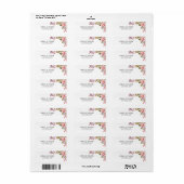 Rose Floral Mariage Adresse de retour Étiquette (Feuille entière)