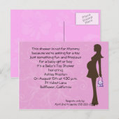 Rose Floral Moderne Maman Baby shower Invitation (Devant / Derrière)