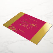 Rose Floral moderne Red Mariage Foil Invitation (Rotation)