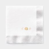 Rose floral monogram minimalist wedding folie servetten (Voorkant)