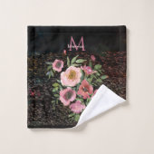 Rose floral noir (Gant de toilette)