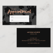 Rose Floral noir Gold Texte Salon Rendez-vous (Devant / Derrière)