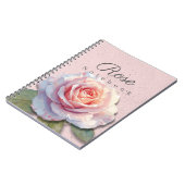Rose Floral Notebook Name | Pink Journal (Côté gauche)