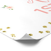 Rose Floral Oh Deer Affiche de bienvenue fête d'an (Coin)