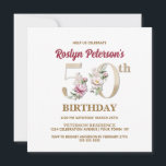 Rose Floral R 50th Birthday Party Invitation<br><div class="desc">Organisez la célébration parfaite du 50e anniversaire avec cet élégant monogramme rose floral R design présenté à l'envers pour les noms des filles d'anniversaire en commençant par la lettre R. Des chiffres floraux élégants sont utilisés dans l'invitation à accentuer l'âge de fête.</div>