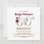 Rose Floral R 60th Birthday Party Invitation<br><div class="desc">Organisez la célébration parfaite du 60e anniversaire avec cet élégant monogramme rose floral R design présenté à l’envers pour les noms des filles d’anniversaire en commençant par la lettre R. Des chiffres floraux élégants sont utilisés dans l’invitation à accentuer l’âge de fête.</div>