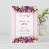 Rose floral rose Élégant mariage Invitation (Debout devant)