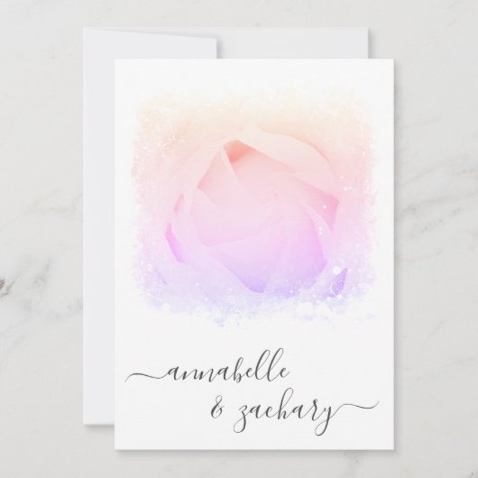 *~* Rose Floral RSVP - QR AR8 Faire-part de mariag (Devant)