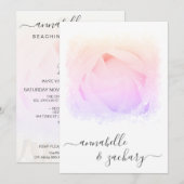 *~* Rose Floral RSVP - QR AR8 Faire-part de mariag (Devant / Derrière)