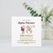 Rose Floral S 18e Anniversaire Fête Invitation (Debout devant)