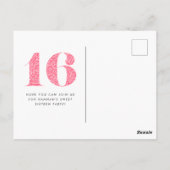 Rose Floral Sweet 16 Anniversaire Invitation (Dos)