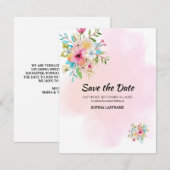 Rose Floral Sweet 16 Plat Enregistrer La Carte Dat (Devant / Derrière)