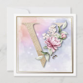 Rose Floral V 18e anniversaire de fête Invitation (Dos)