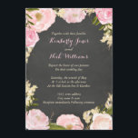 Rose Floral Wreath Chalkboard Mariage Invitation<br><div class="desc">Plus de jolies invitations à un mariage floral dans le Little Bayleigh Store! Oeuvre de : www.createthecut.com</div>