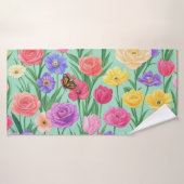 Rose florale colorée/printemps (Serviette de bain)