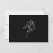 Rose Florale Noir Blanc Réponse Mariage Moderne (Dos)