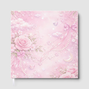 Rose Florale Pastel Rose Rêveuse Perles Nœuds Étin
