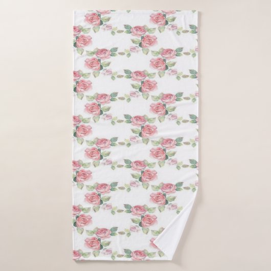 Rose Florale Rose Chic Usé (Serviette de bain)