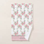 Rose florale rose shabby chic (Serviette à main)