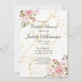 Rose Florals Editable nuptiale Douche invitation (Devant)