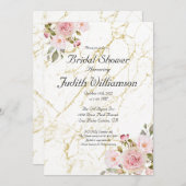 Rose Florals Editable nuptiale Douche invitation (Devant / Derrière)