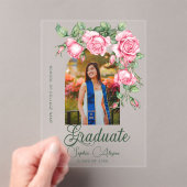 Rose Flower Garden Photo Graduation Invitation (In situ (ordinateur de poche))