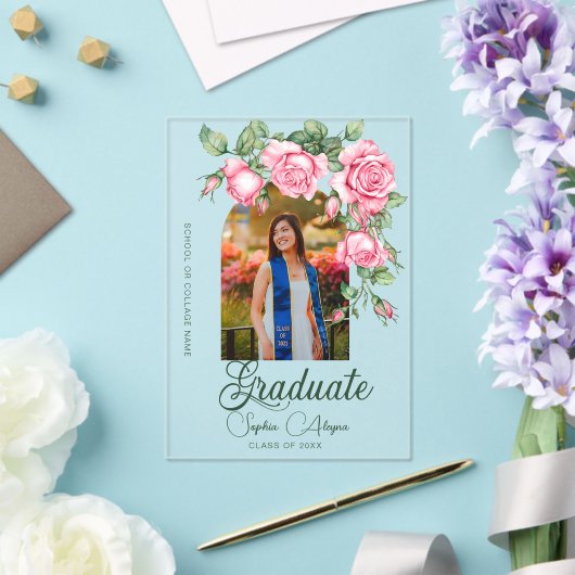 Rose Flower Garden Photo Graduation Invitation (Insitu (Mariage))