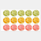 Rose Flower Jaune Orange et rose Étiquettes de pro (Feuille)