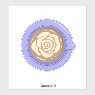 Rose Flower Latte Sticker