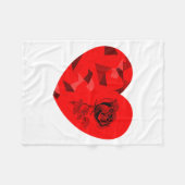 Rose Flower Valentine Red Heart  Fleece Deken (Voorkant (Horizontaal))