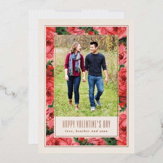 Rose Foil Frame Valentine's Day Carte photo - Ivor (Enveloppe)