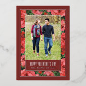 Rose Foil Frame Valentine's Day Carte photo - Maro (Recto)