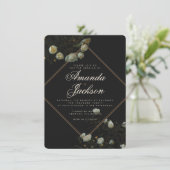 "Rose foncé" - Faire-part de mariage carte plat (Debout devant)