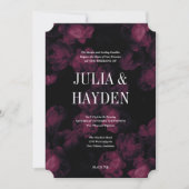 Rose foncé Garden Invitations de mariage (Devant)