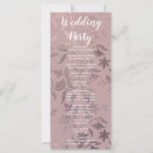Rose foncé Gold et Floral Wedding Programme (Dos)
