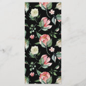 Rose foncé | Menu Mariage Flore de printemps (Dos)