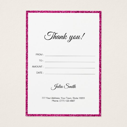 Rose foncé moderne avec effet Parties scintillant (Dos)