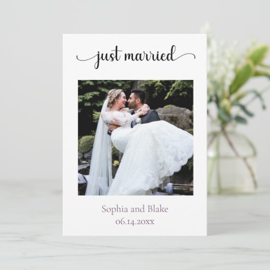 Rose foncé violet fleuri gothique Faire-part (Debout devant)