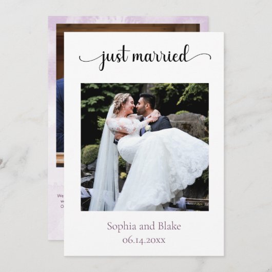 Rose foncé violet fleuri gothique Faire-part (Devant / Derrière)