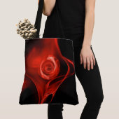 ROSE FRACTAL ROUGE EN Sac fourre-tout NOIR (De près)