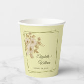 Rose Frame – Celestial Yellow Wedding Papieren Bekers (Voorkant)