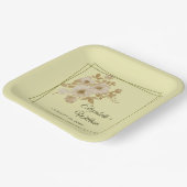 Rose Frame – Celestial Yellow Wedding Papieren Bordje (Gebogen)