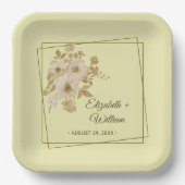 Rose Frame – Celestial Yellow Wedding Papieren Bordje (Voorkant)