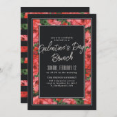 Rose Frame Invitation de la Saint-Galentin - Noir (Devant / Derrière)